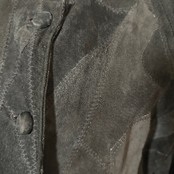 Mattina T patchwork suede leather jacket. Size 16 - Picture 3 of 7